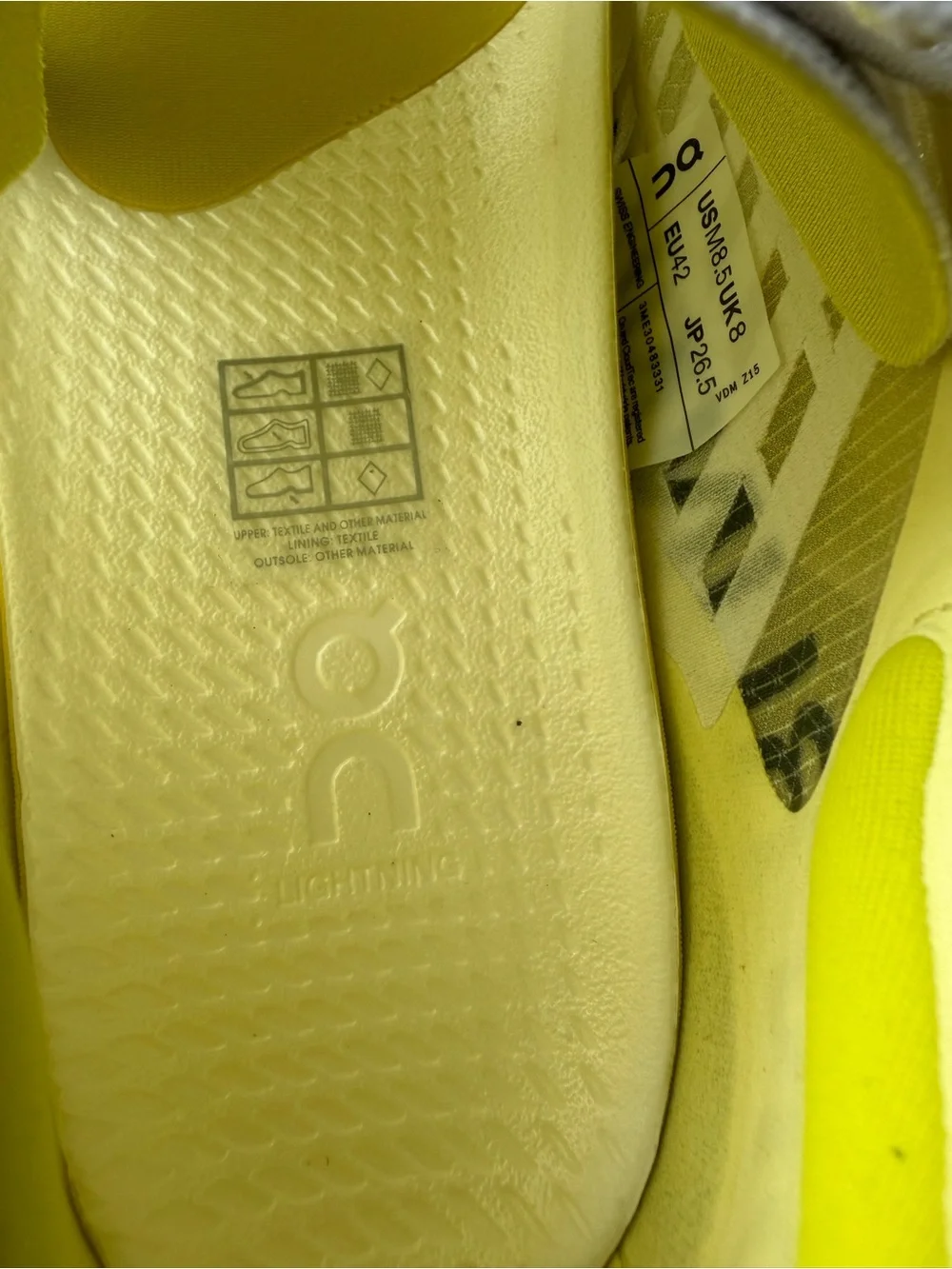 On Cloudboom Strike Men’s Running Shoes US 8.5 Limelight Wolf Carbon Racing
